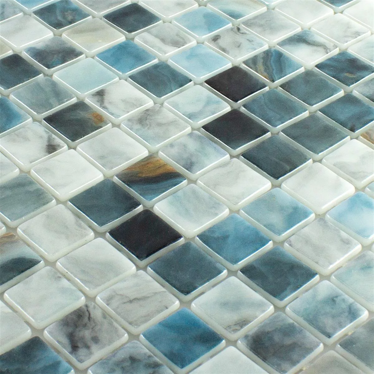 Mozaic Din Sticlă Pentru Piscină Baltic Albastru Gri 25x25mm