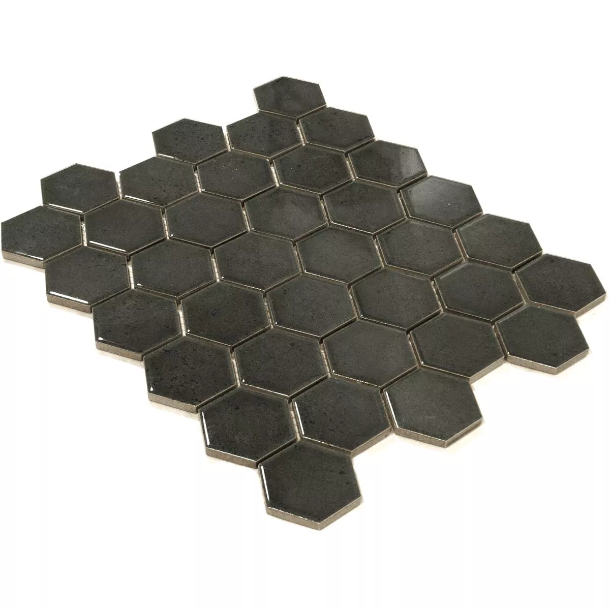 Ceramică Plăci De Mozaic Eldertown Hexagon Negru