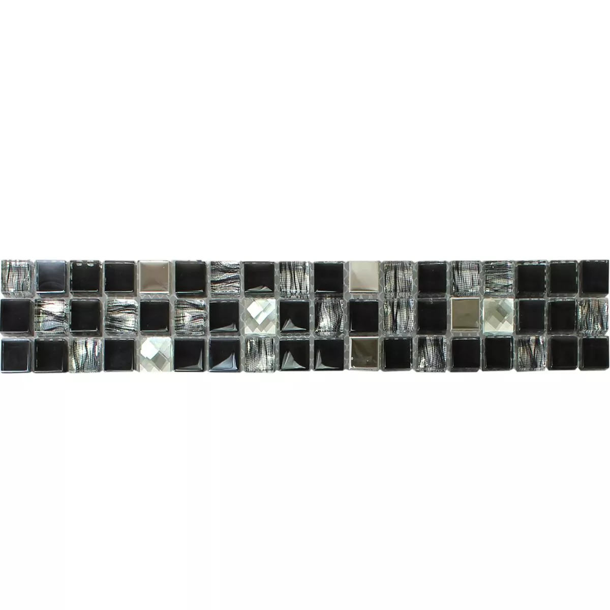 Sticlă Metal Chenar Mozaic Mexicali Negru Gri Argint
