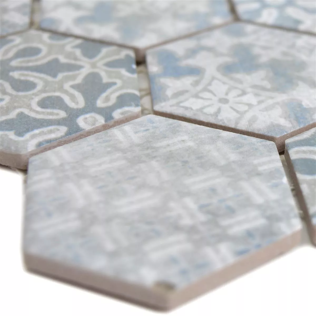 Mozaic Ceramic Retro Gresie Lawinia Hexagon Albastru