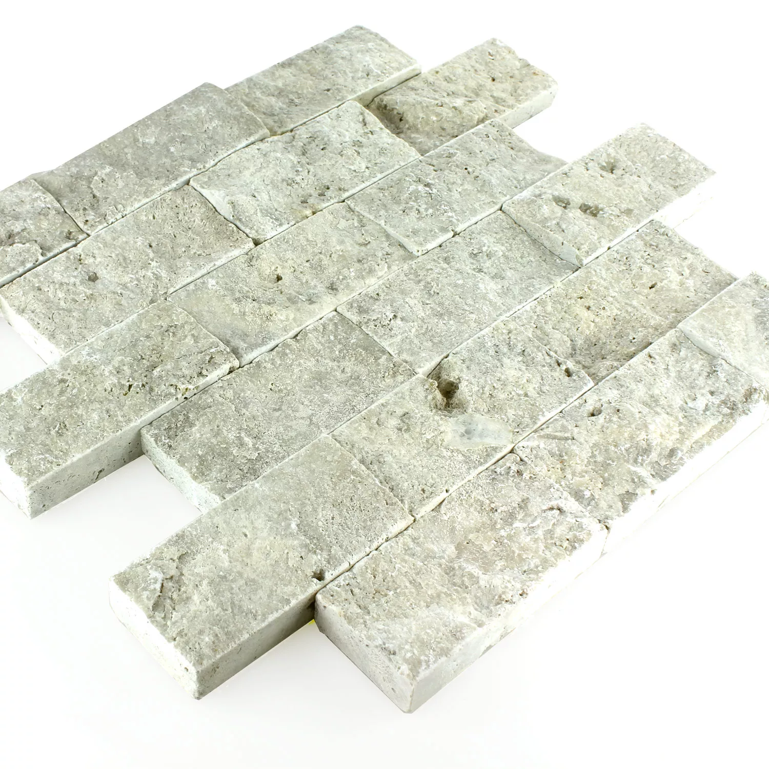 Plăci De Mozaic Piatră Naturală 3D Sumba Argint Brick
