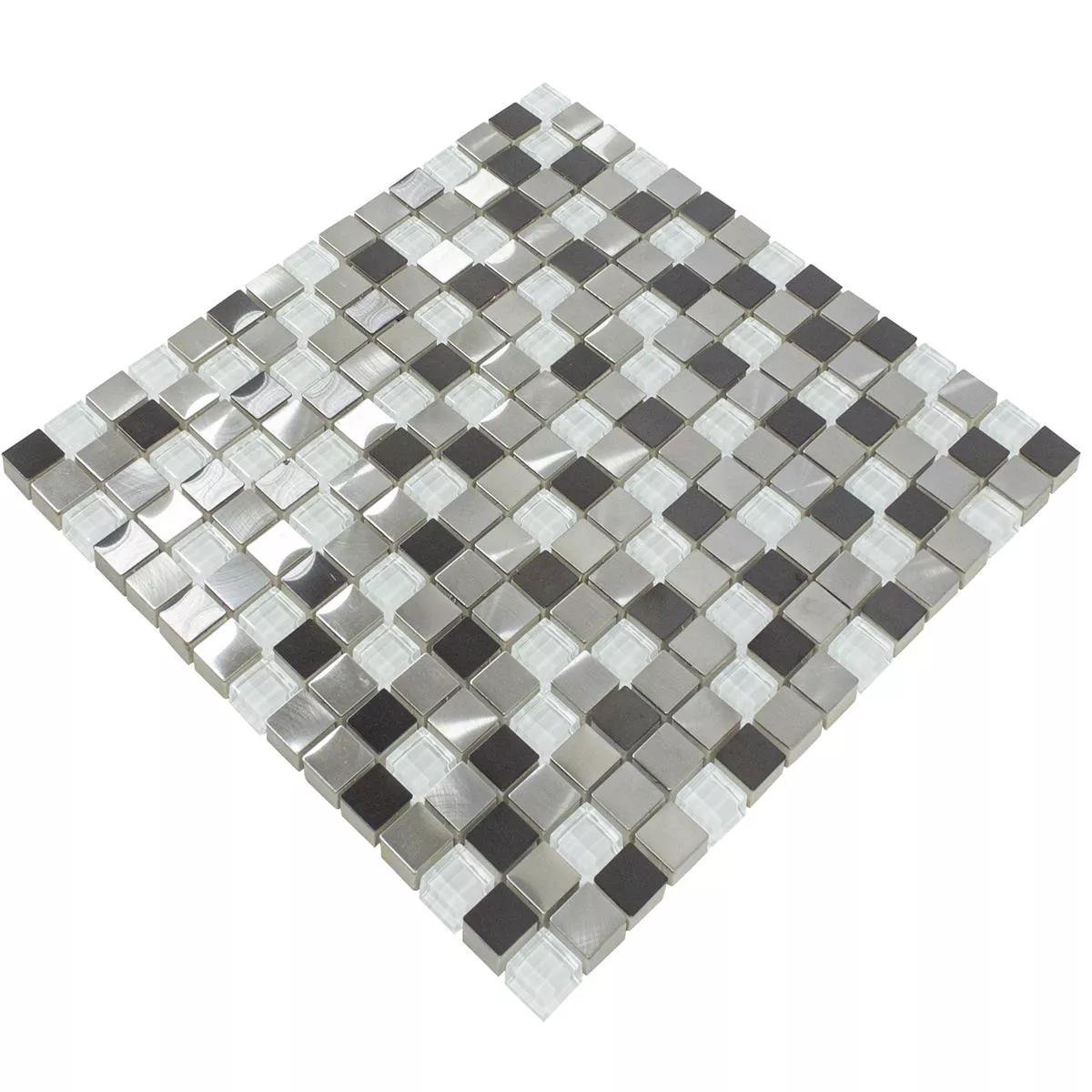 Sticlă Metal Oțel Inoxidabil Plăci De Mozaic Stella Alb Argint