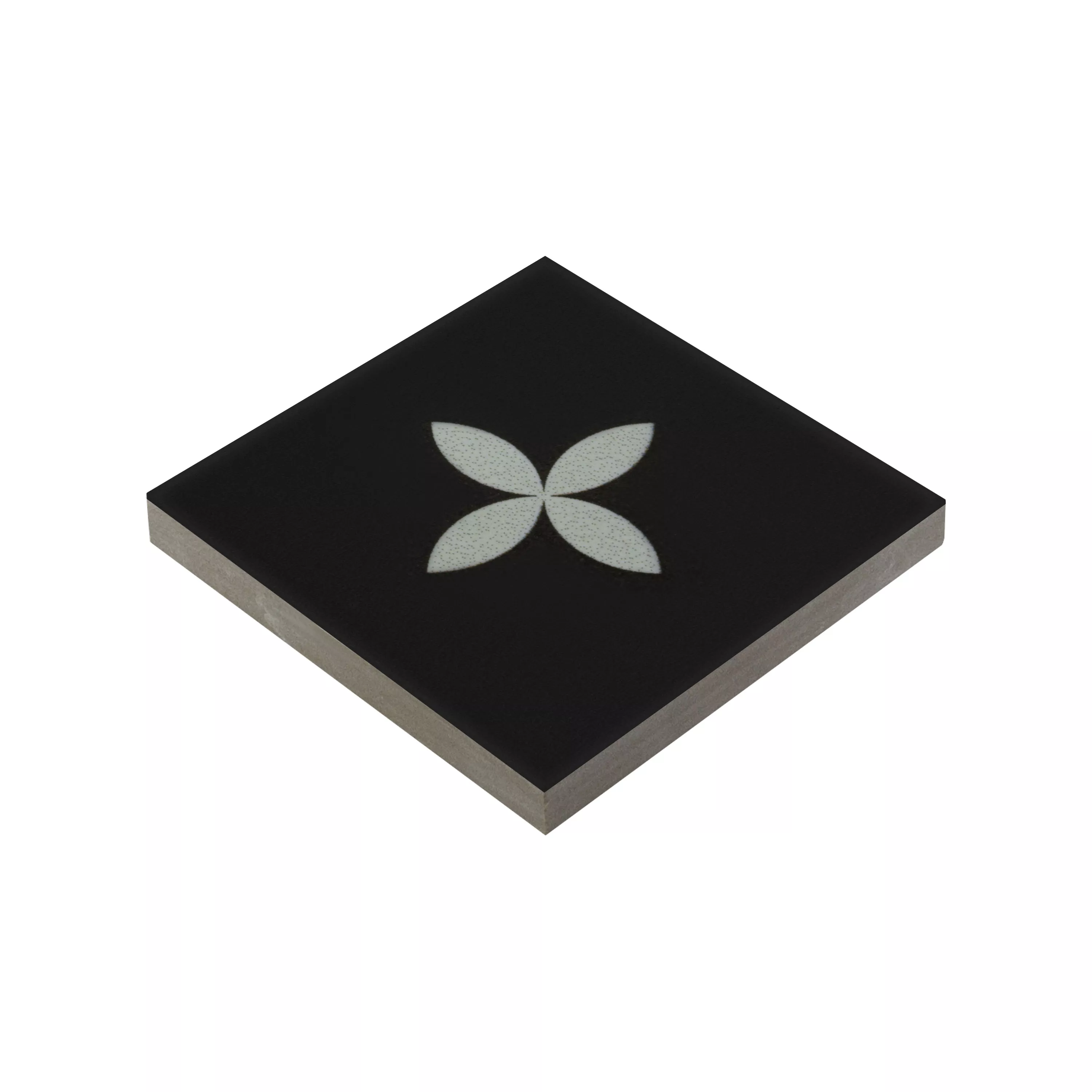 Gresie Portelanata Gresie Genexia Negru Alb Decor 2 Rosone 4,6x4,6cm Gresie Portelanata Gresie Genexia Negru Alb Decor 2 Rosone 4,6x4,6cm