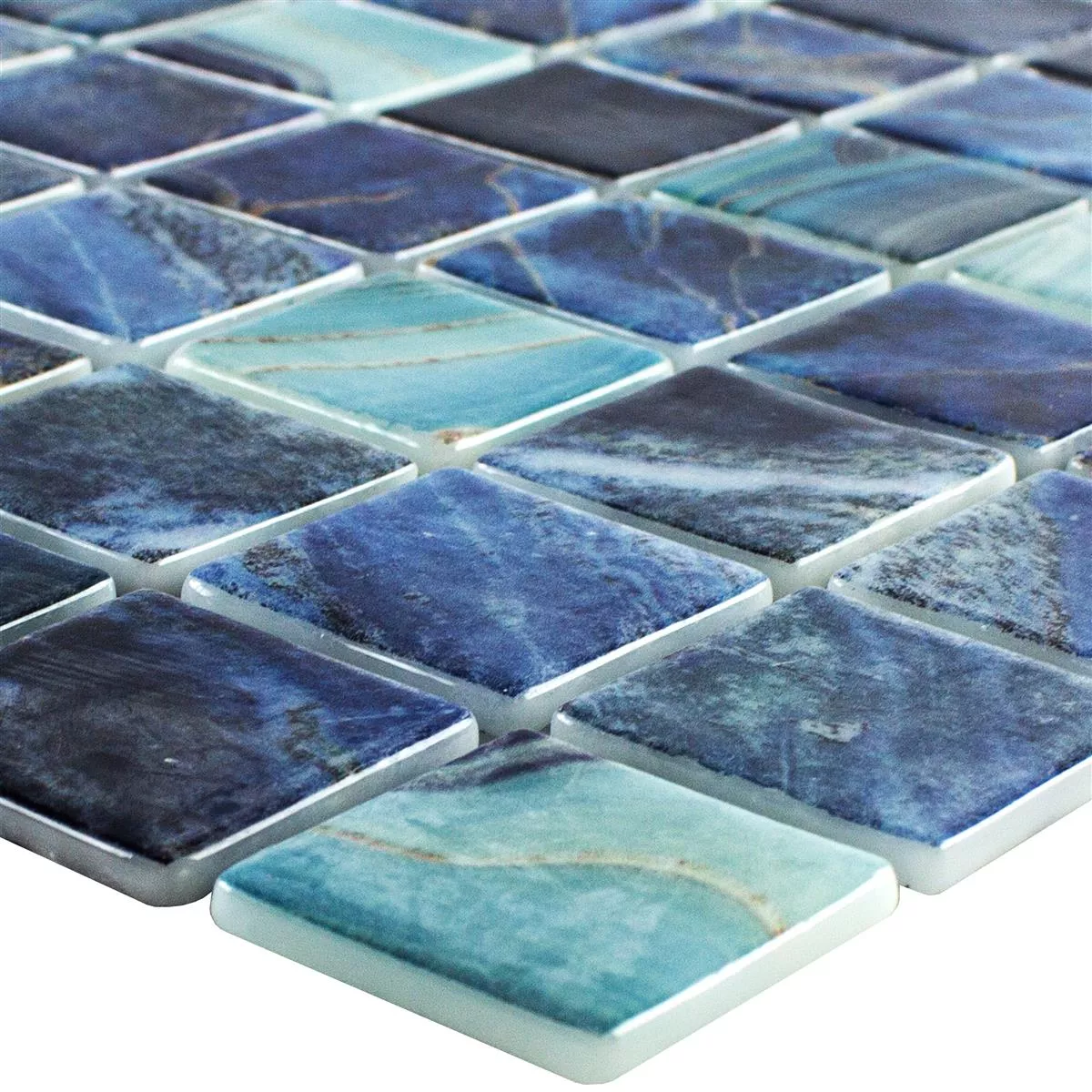 Mozaic Din Sticlă Pentru Piscină Baltic Albastru Turcoaz 38x38mm