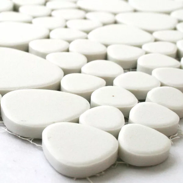 Mozaic Ceramic Gresie Pietricele De Râu Optica Moorland Alb Strălucitor Mozaic Ceramic Gresie Pietricele De Râu Optica Moorland Alb Strălucitor