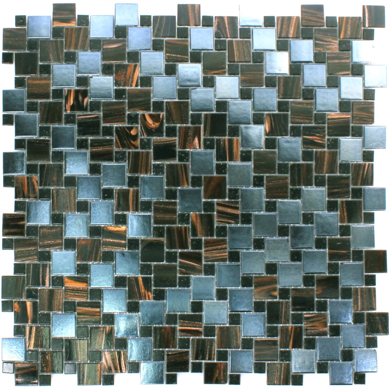 Plăci De Mozaic Sticlă Tahiti Maro Metallic