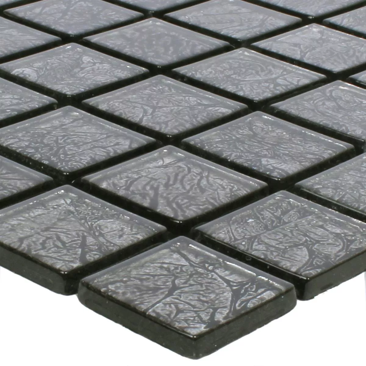 Plăci De Mozaic Sticlă Kandila Negru 23x23x4mm Plăci De Mozaic Sticlă Kandila Negru 23x23x4mm