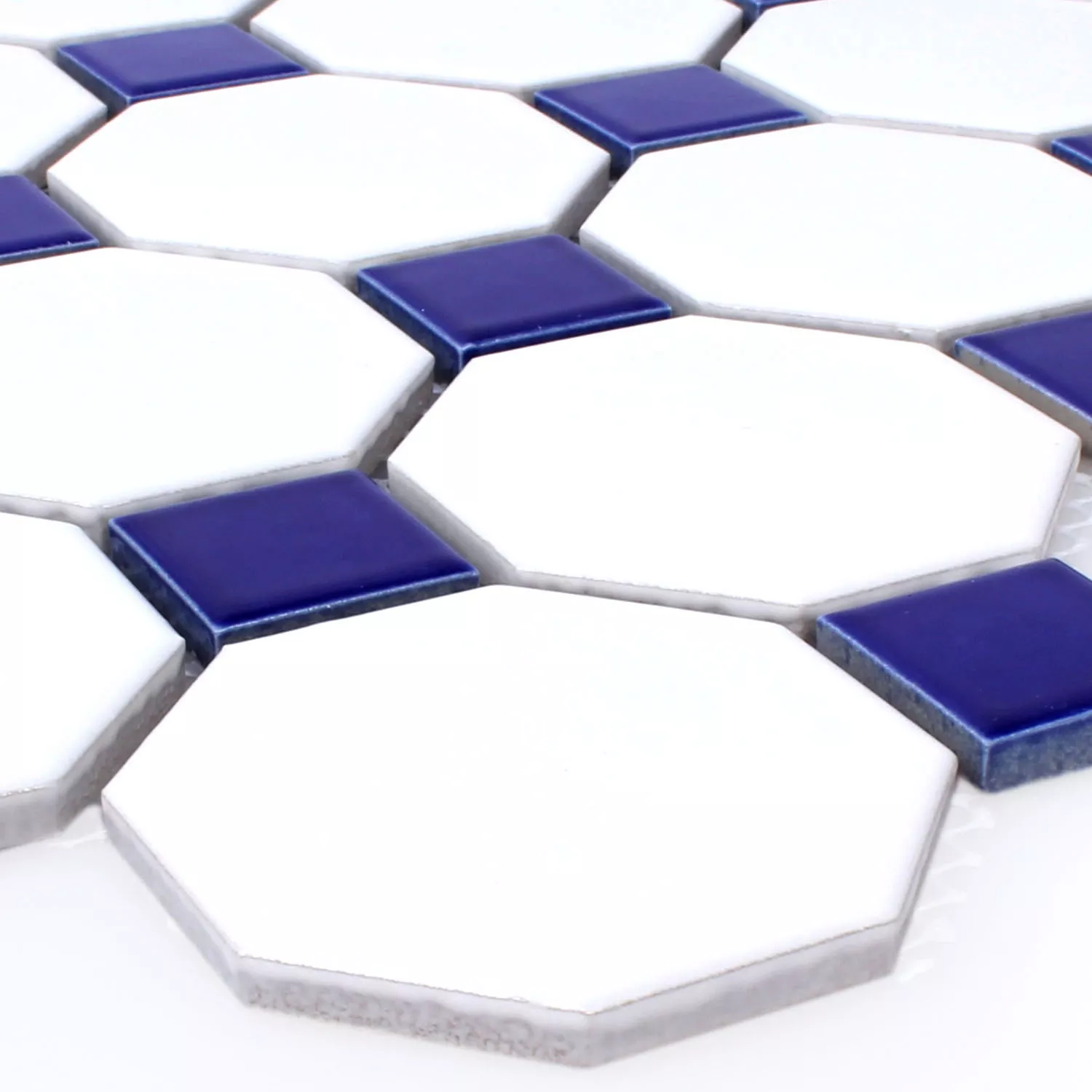 Plăci De Mozaic Ceramică Octogon Belami Alb Albastru